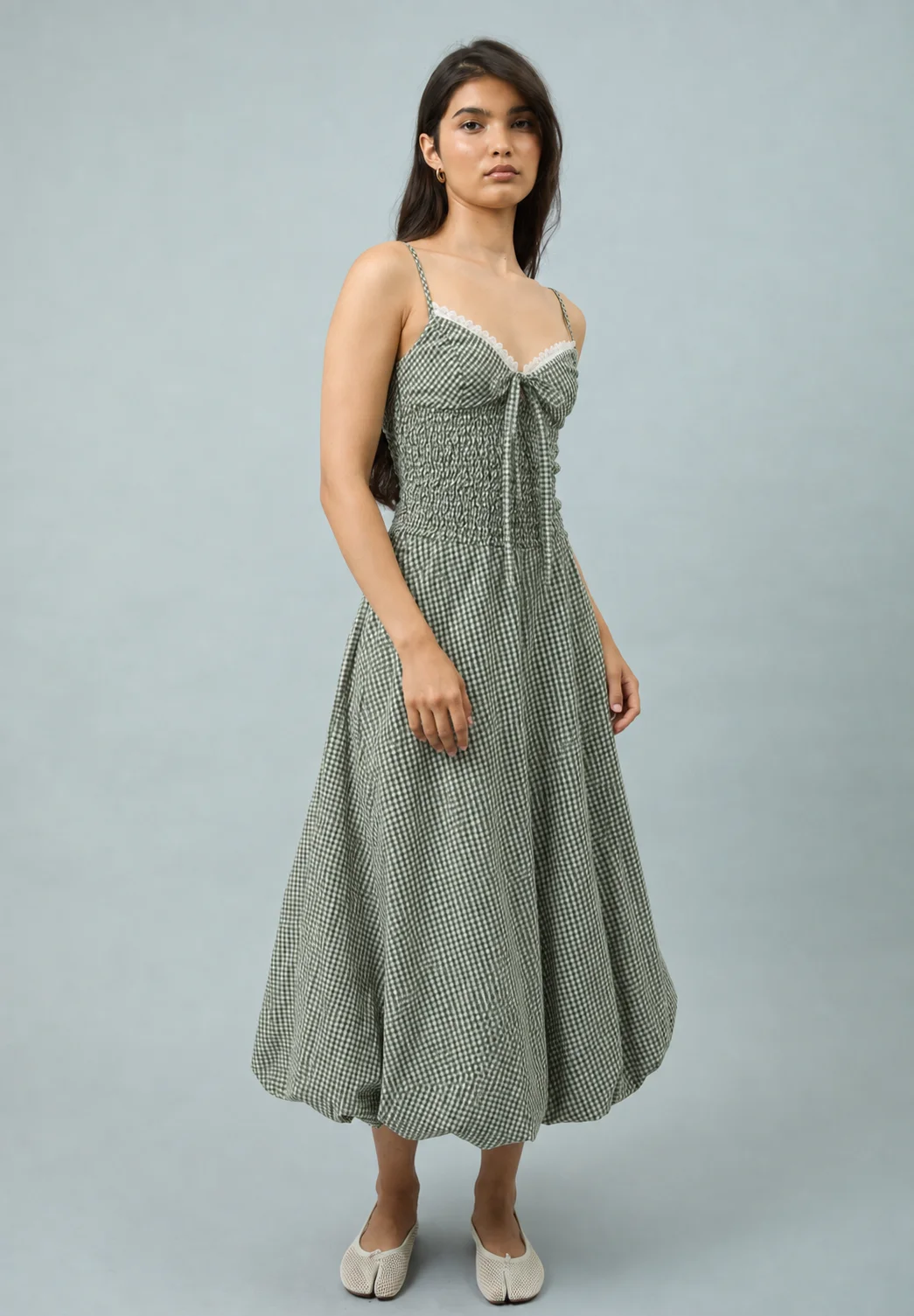 GINGHAM BALLOON CAMI DRESS - 1