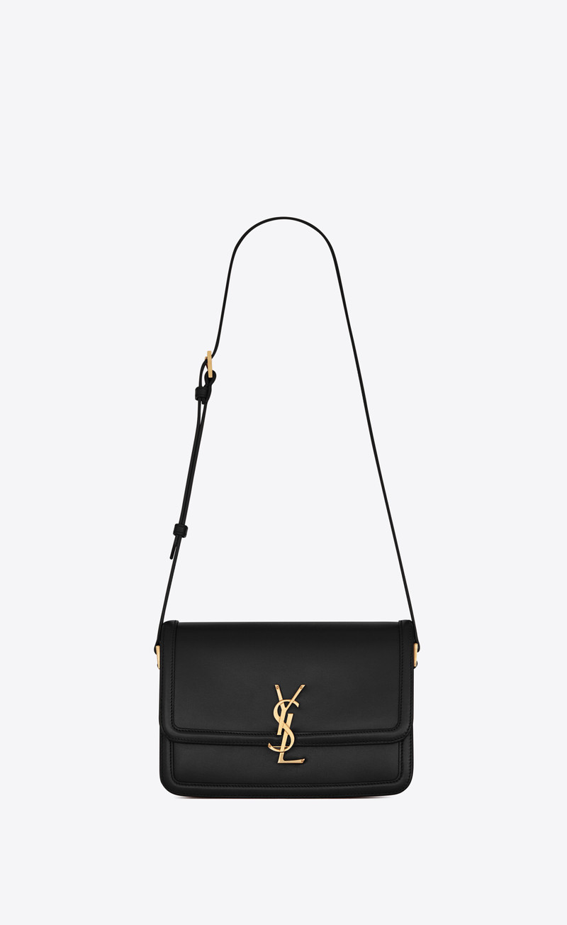 solferino medium satchel in box saint laurent leather - 1