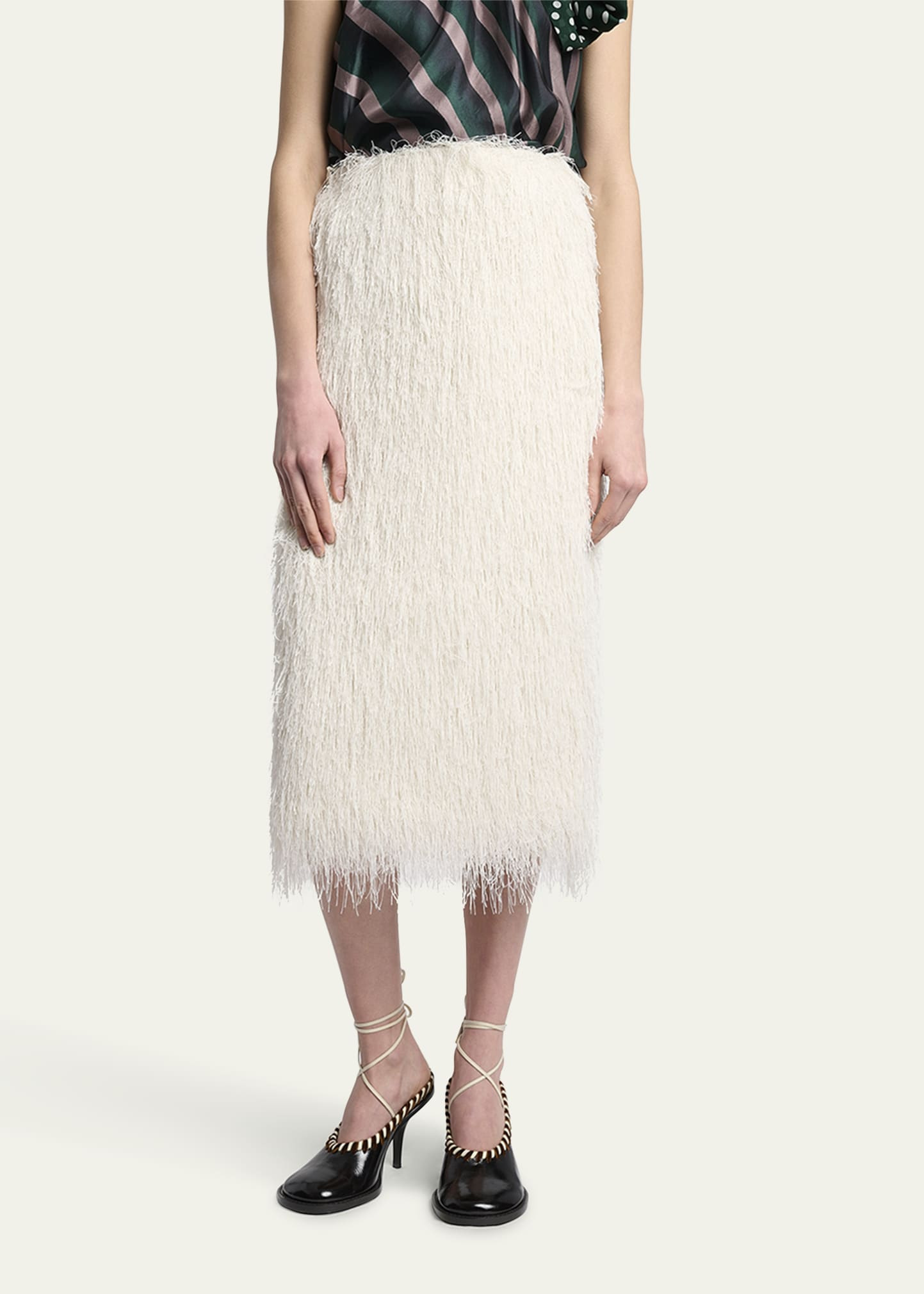 Sokna Fringed Midi Skirt - 4