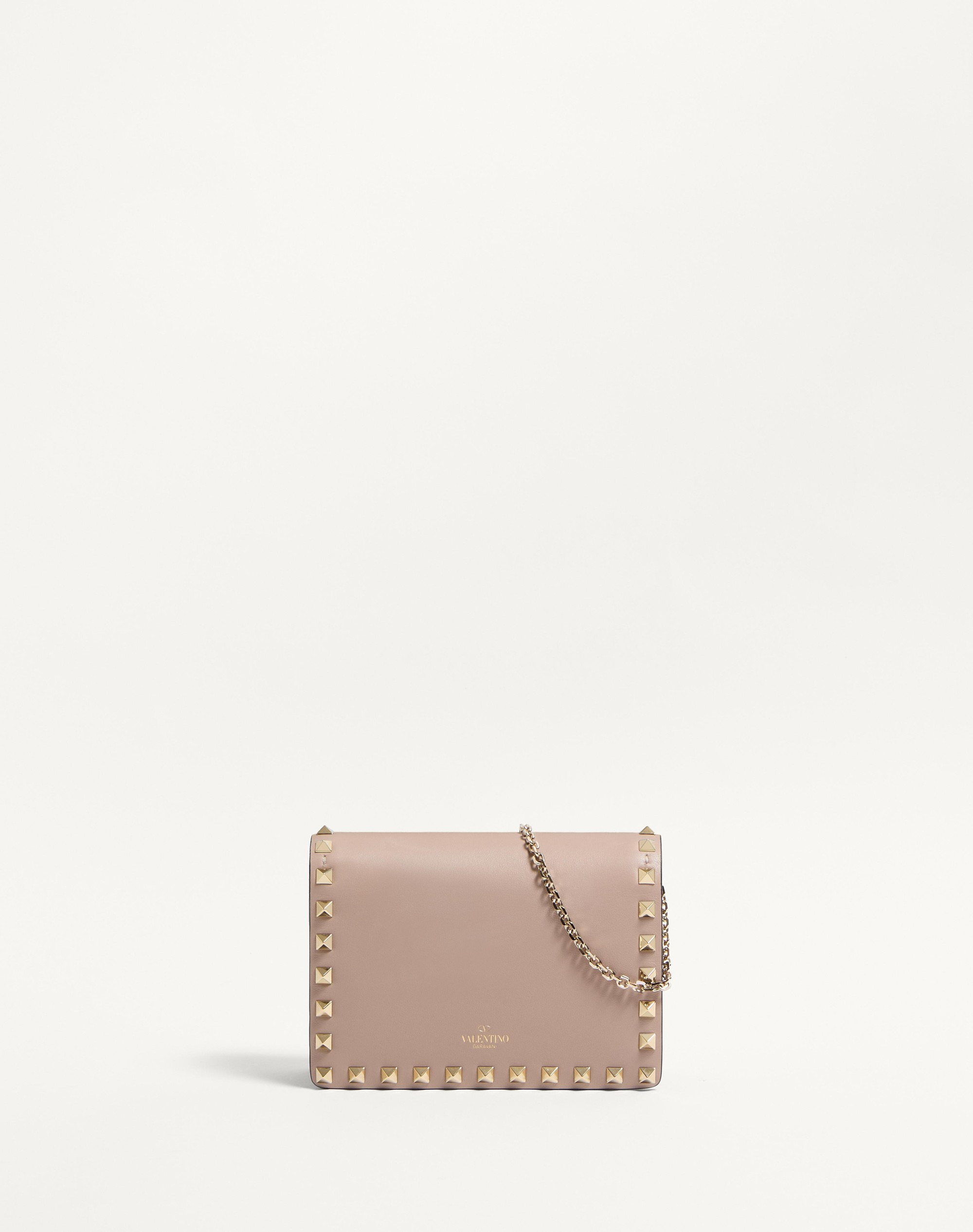 ROCKSTUD CALFSKIN CHAIN POUCH - 4