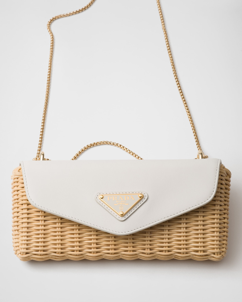 Wicker and leather mini bag 5