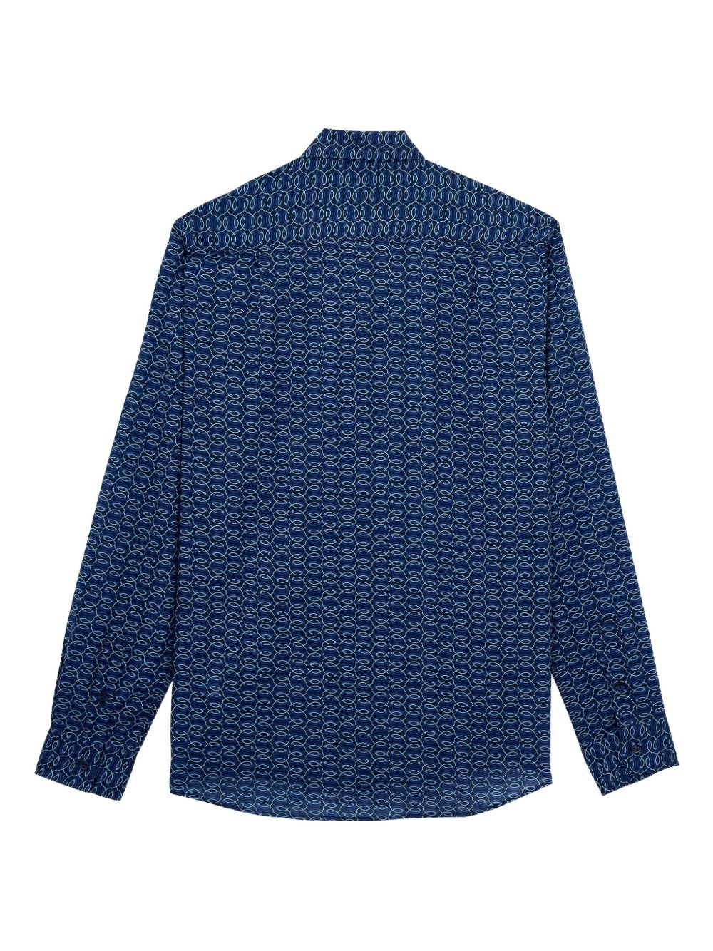 fishnet-print cotton shirt - 2