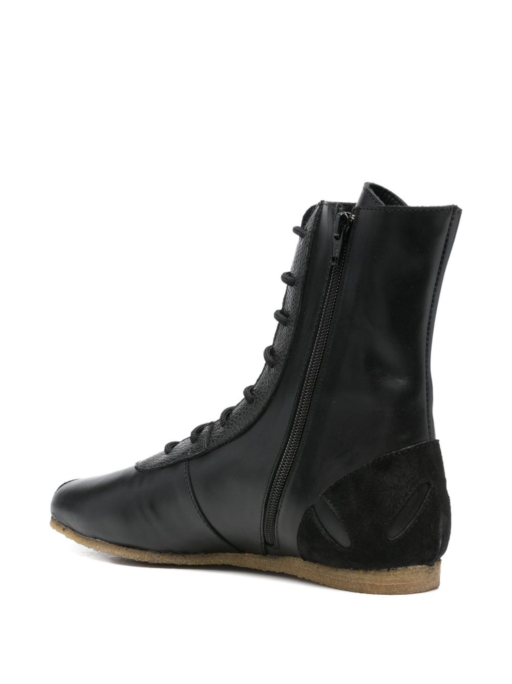 lace-up leather sneakers - 3