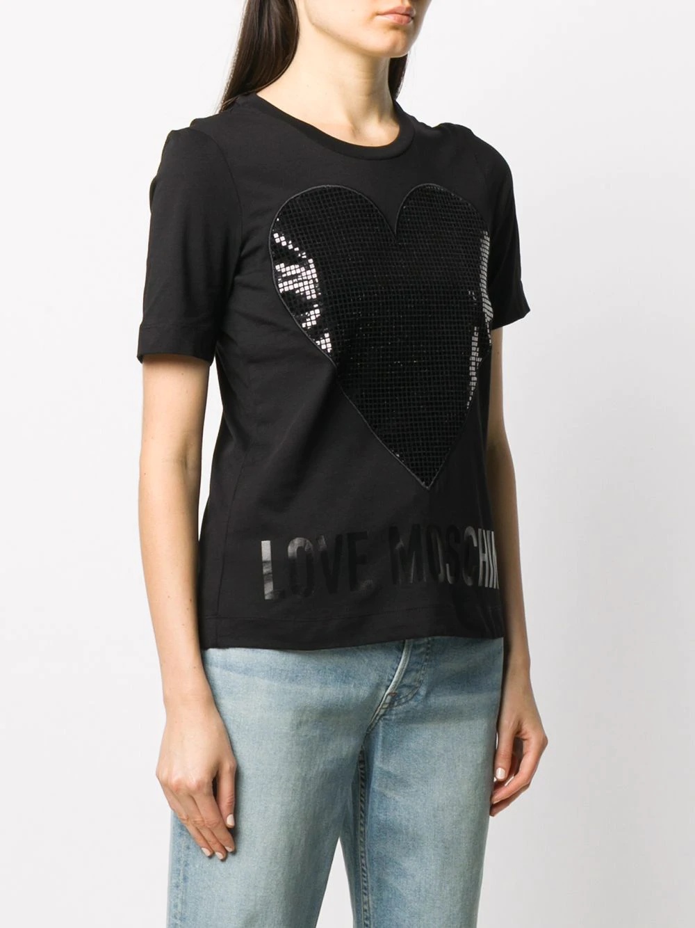 studded logo cotton T-shirt - 3