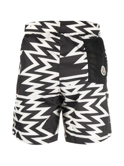 Moncler geometric-print drawstring-waist swim shorts outlook