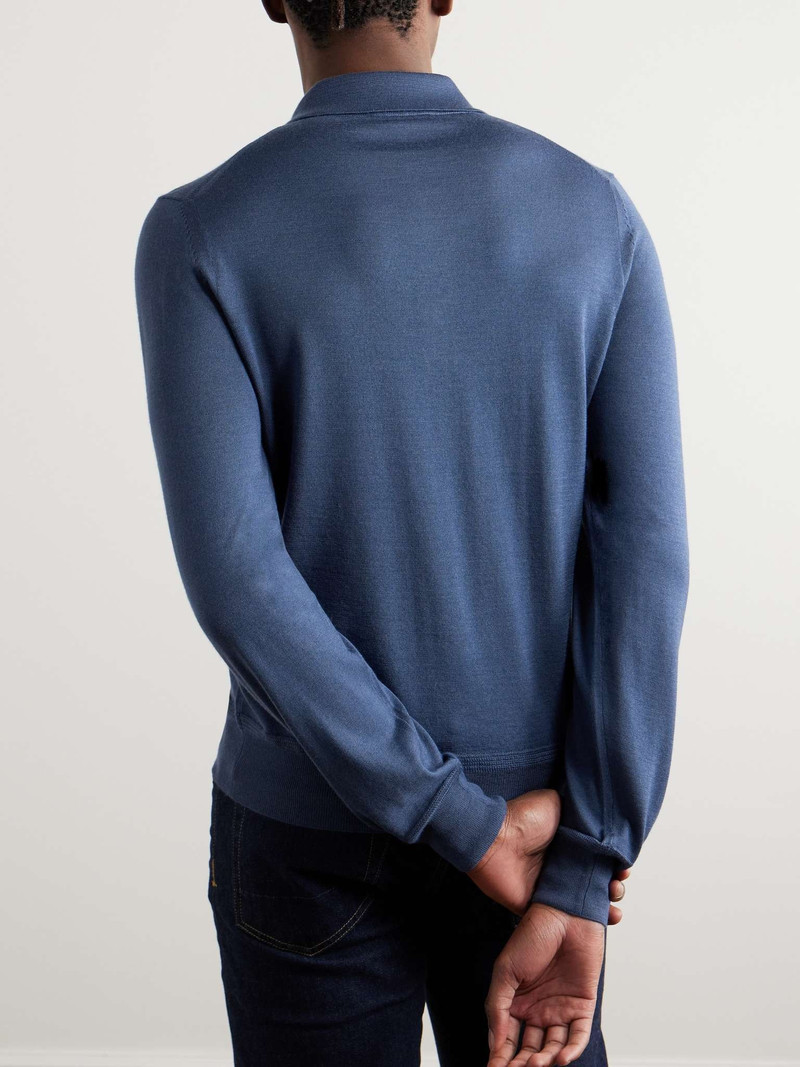 Slim-Fit Cashmere and Silk-Blend Polo Shirt 4