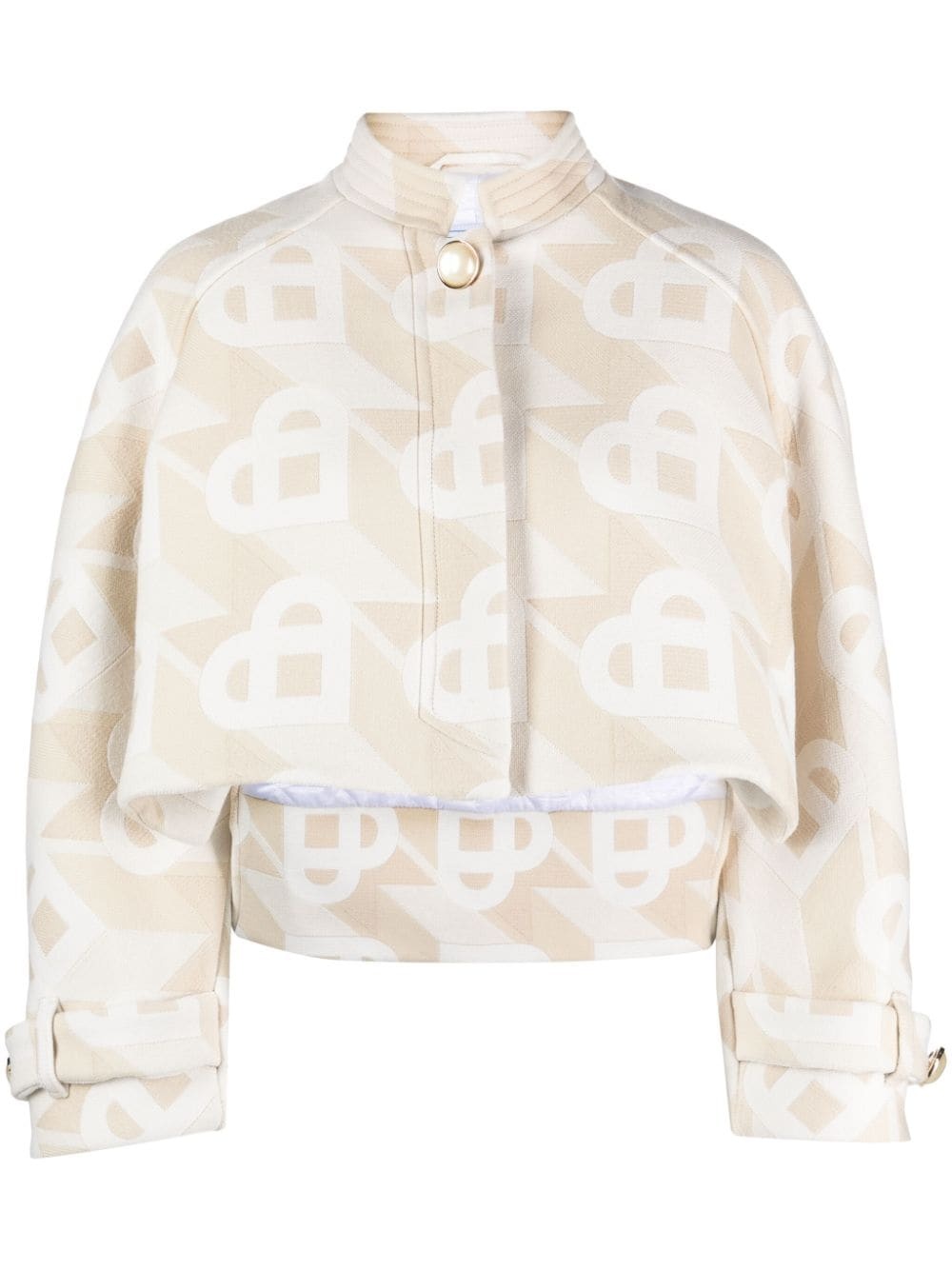 logo-monogram cropped jacket - 1