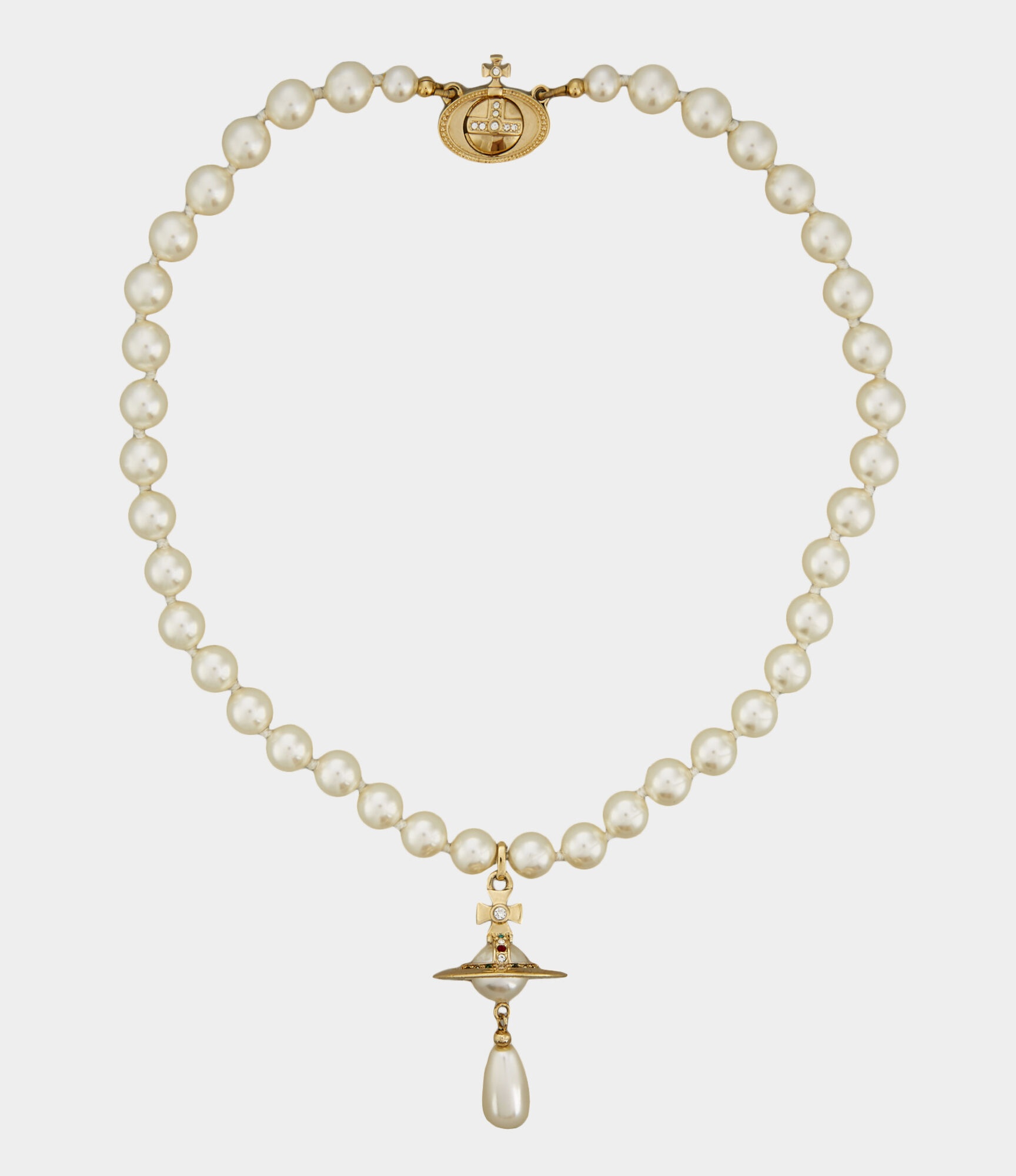 ONE ROW PEARL DROP CHOKER - 3
