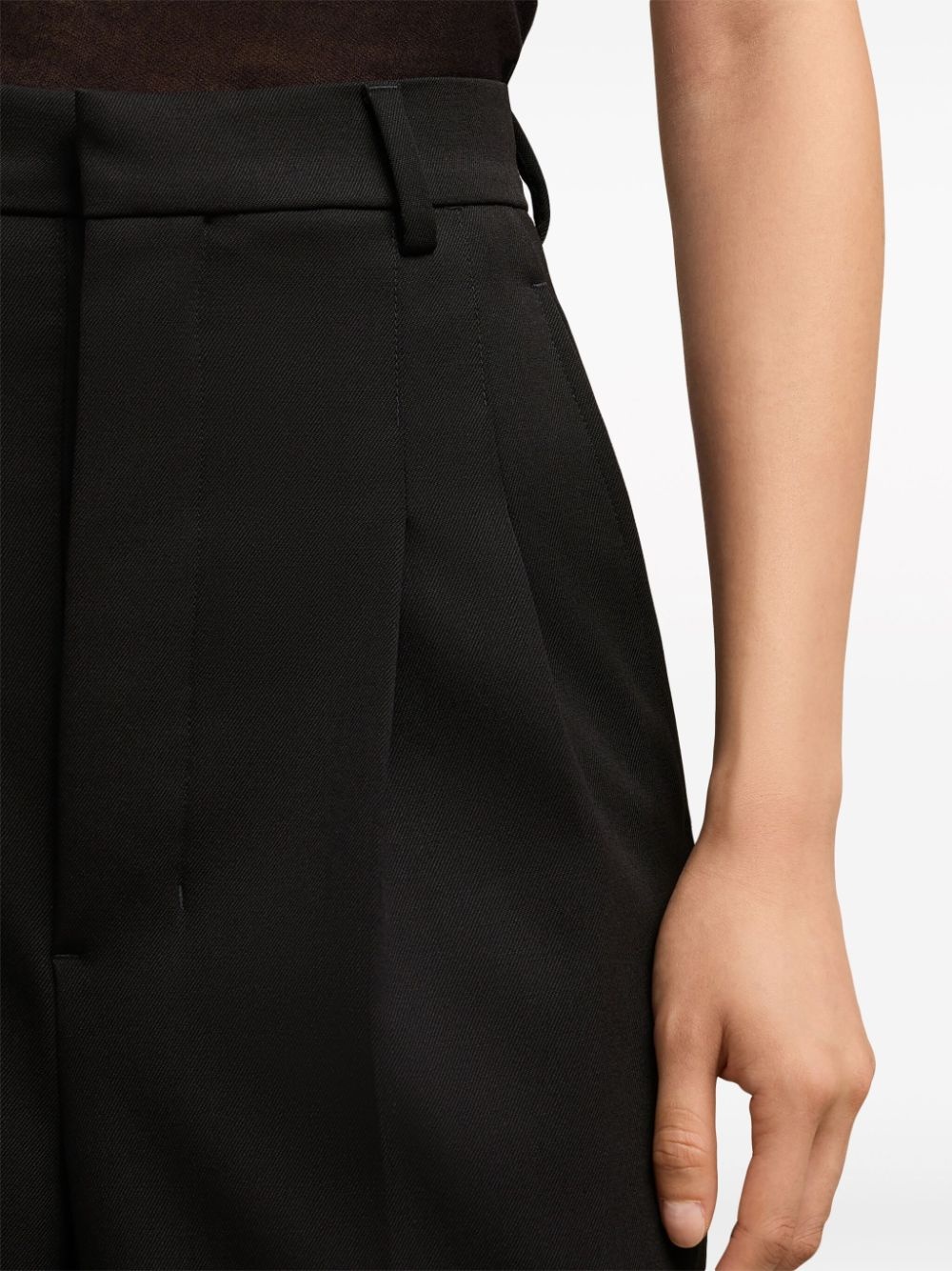 twill wide-leg trousers - 6