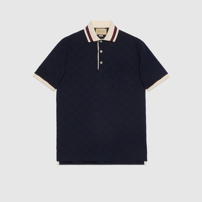 GUCCI Cotton polo shirt with GG embroidery outlook