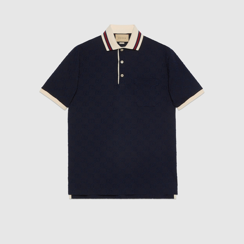 GUCCI Cotton polo shirt with GG embroidery outlook