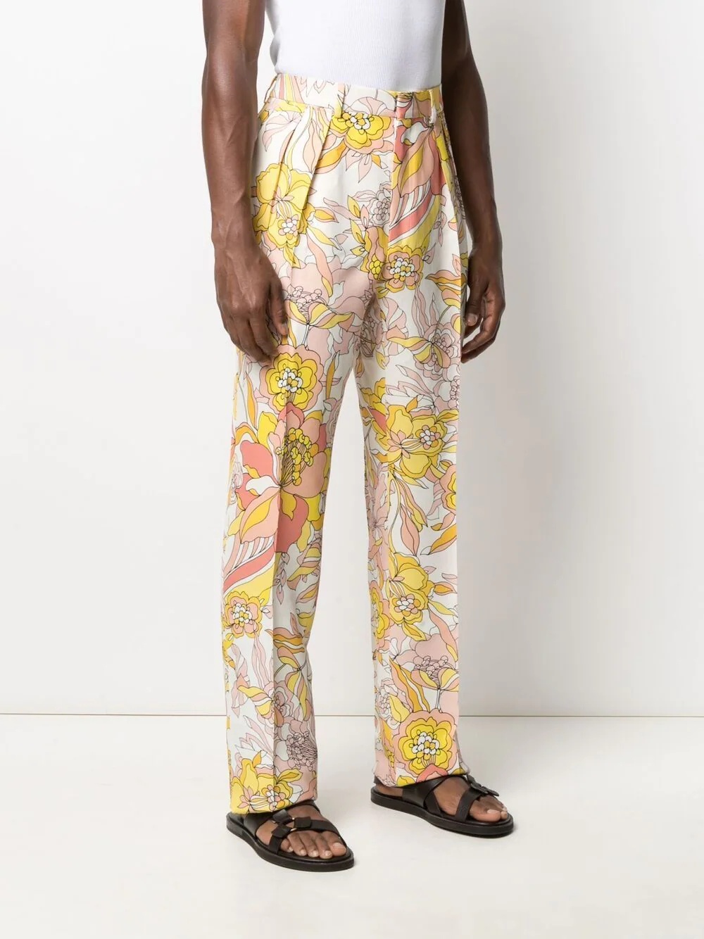 floral-print flared trousers - 3