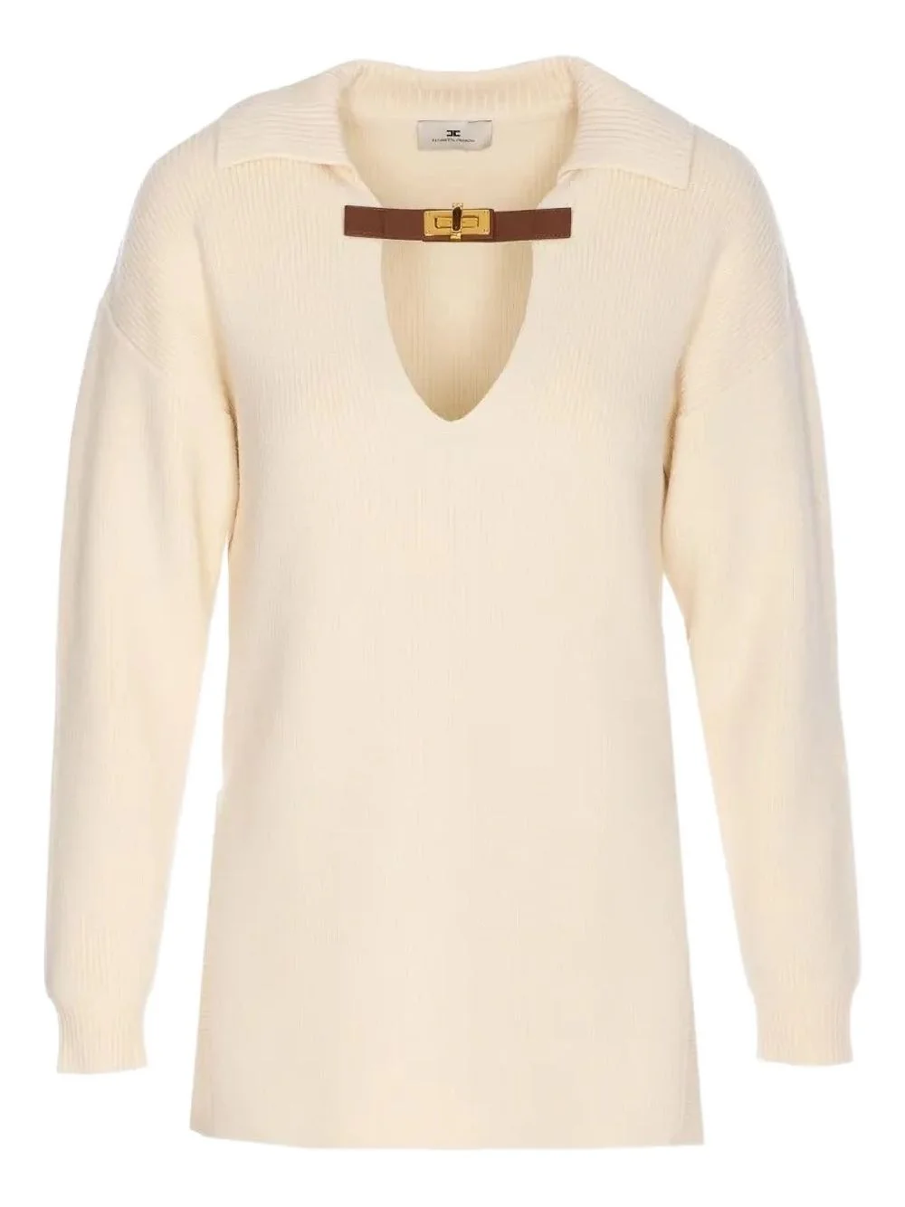 collar detail sweater - 1