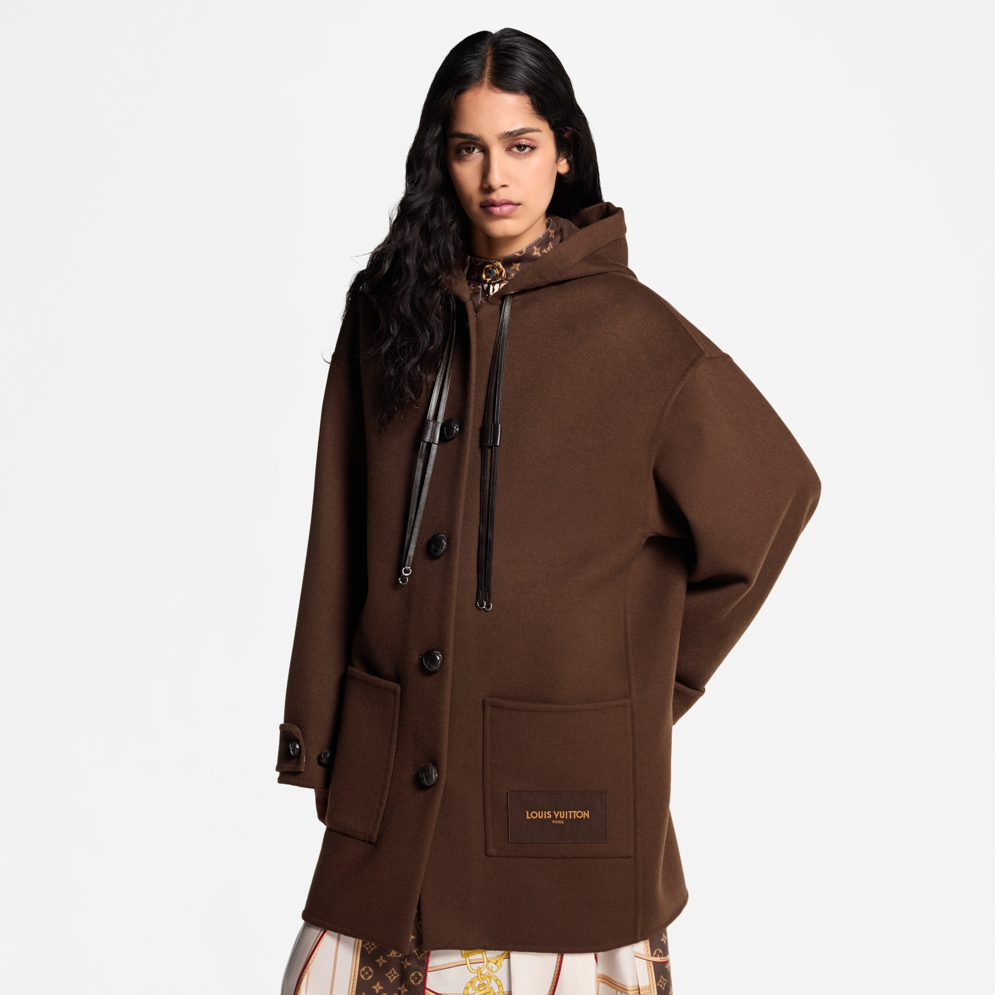 Hooded Button-Up Coat - 4