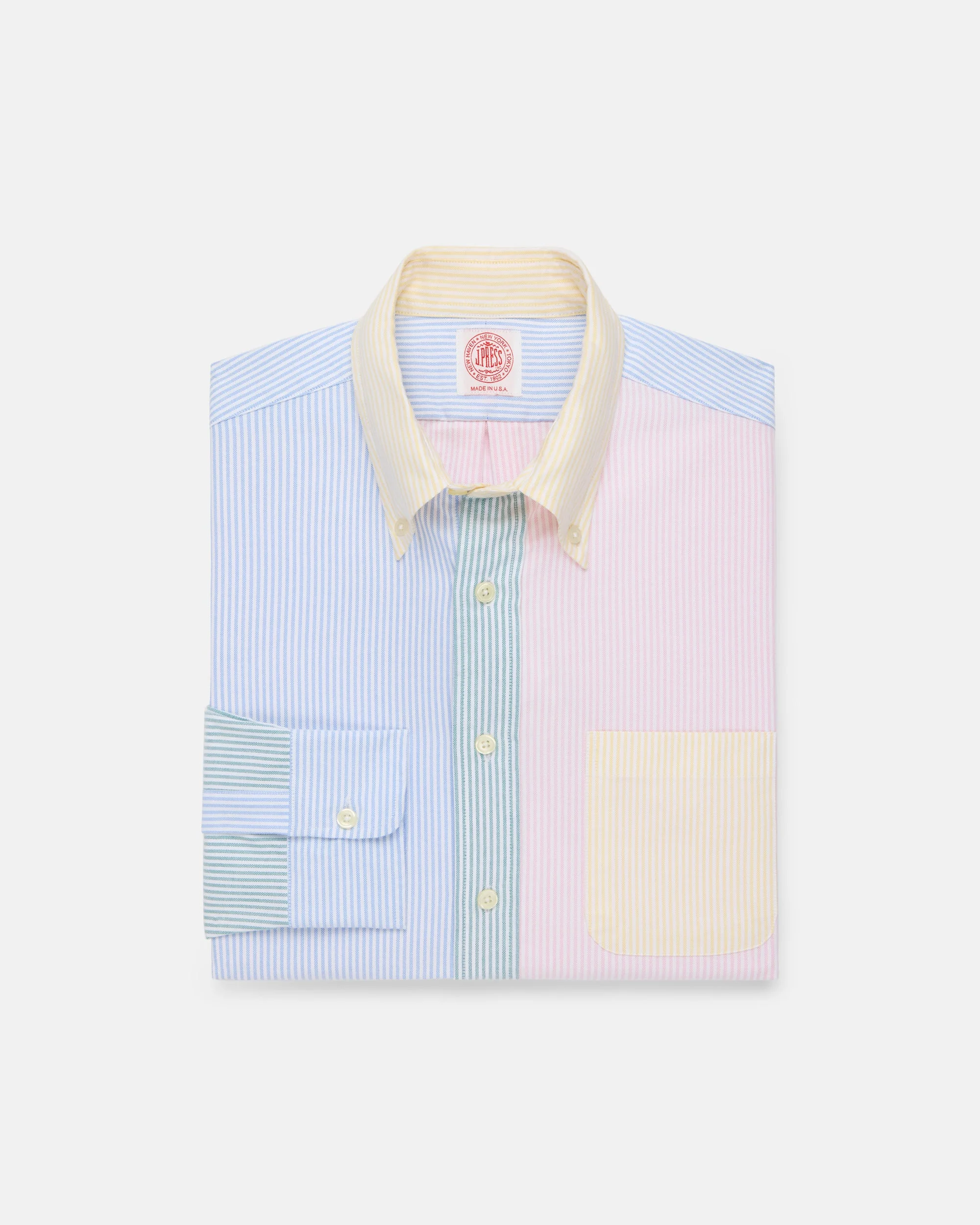 MADE-IN-USA UNIVERSITY STRIPE OXFORD CLOTH FUN SHIRT - CLASSIC FIT - 1