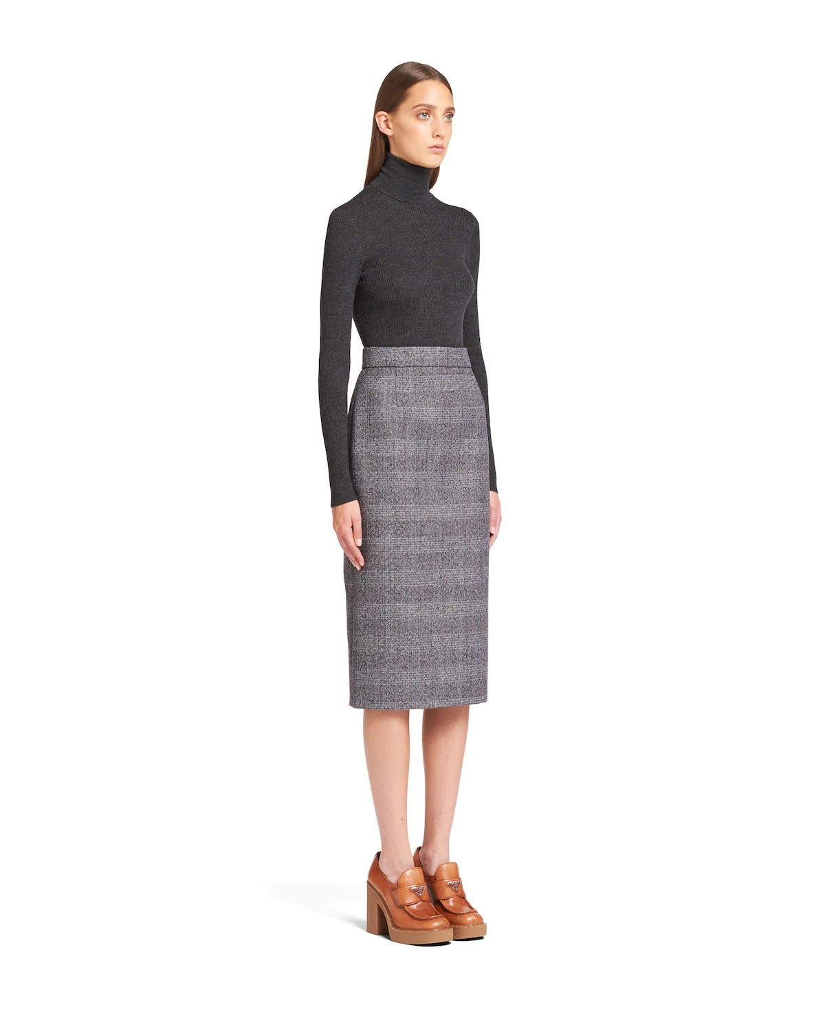 Prince of Wales grisaille pencil skirt - 3