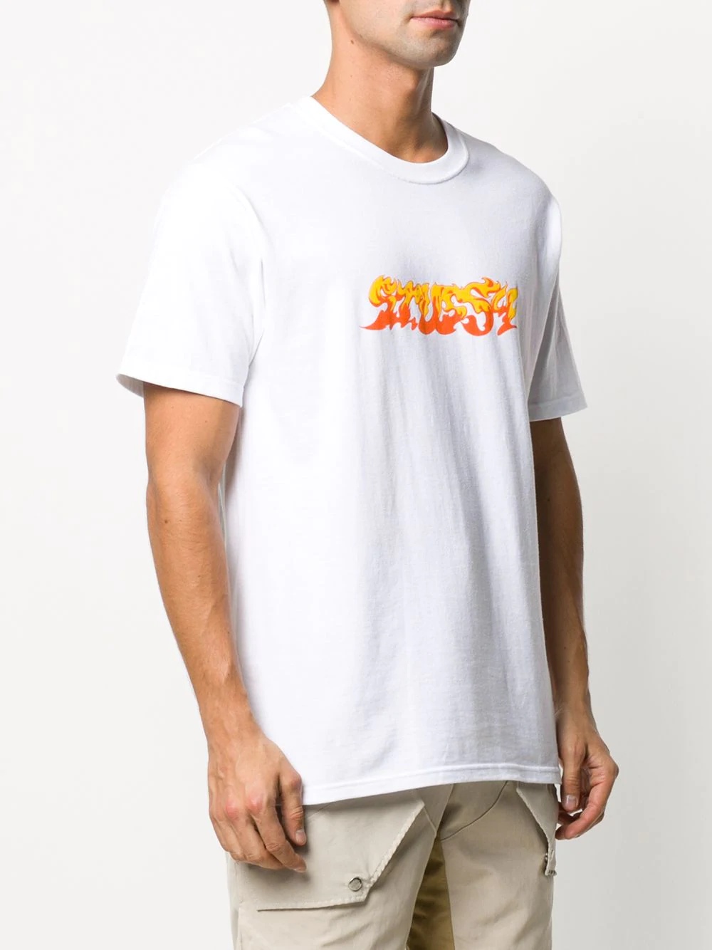 flame logo-print short sleeved T-shirt - 3