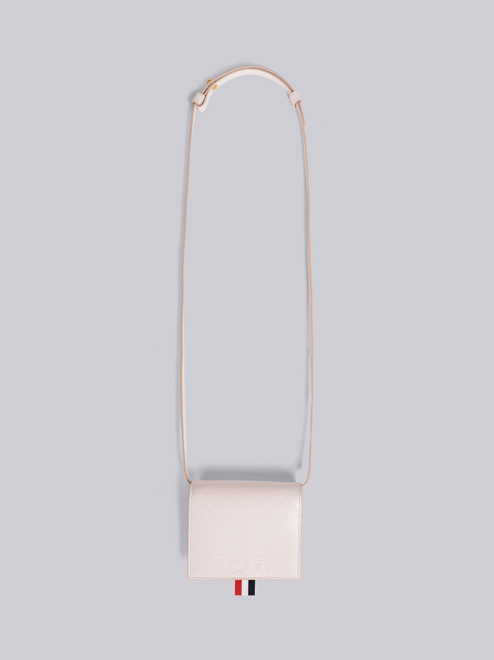 Pebble Grain Leather Cardholder With Strap - 1
