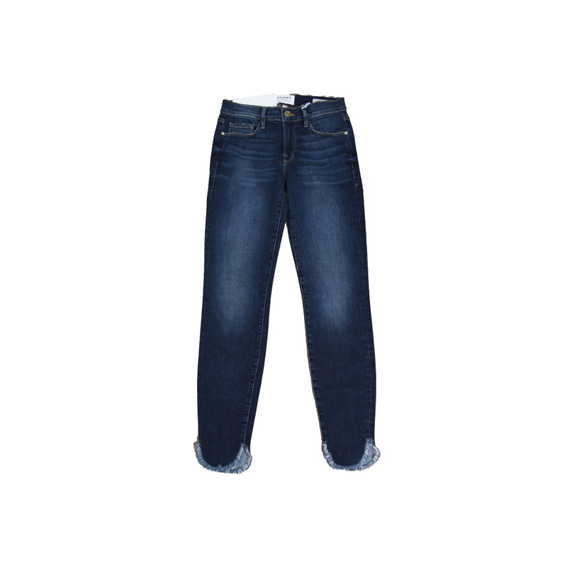 Frame Mid Rise Skinny Fit Jeans Crop Leg Denim - 1