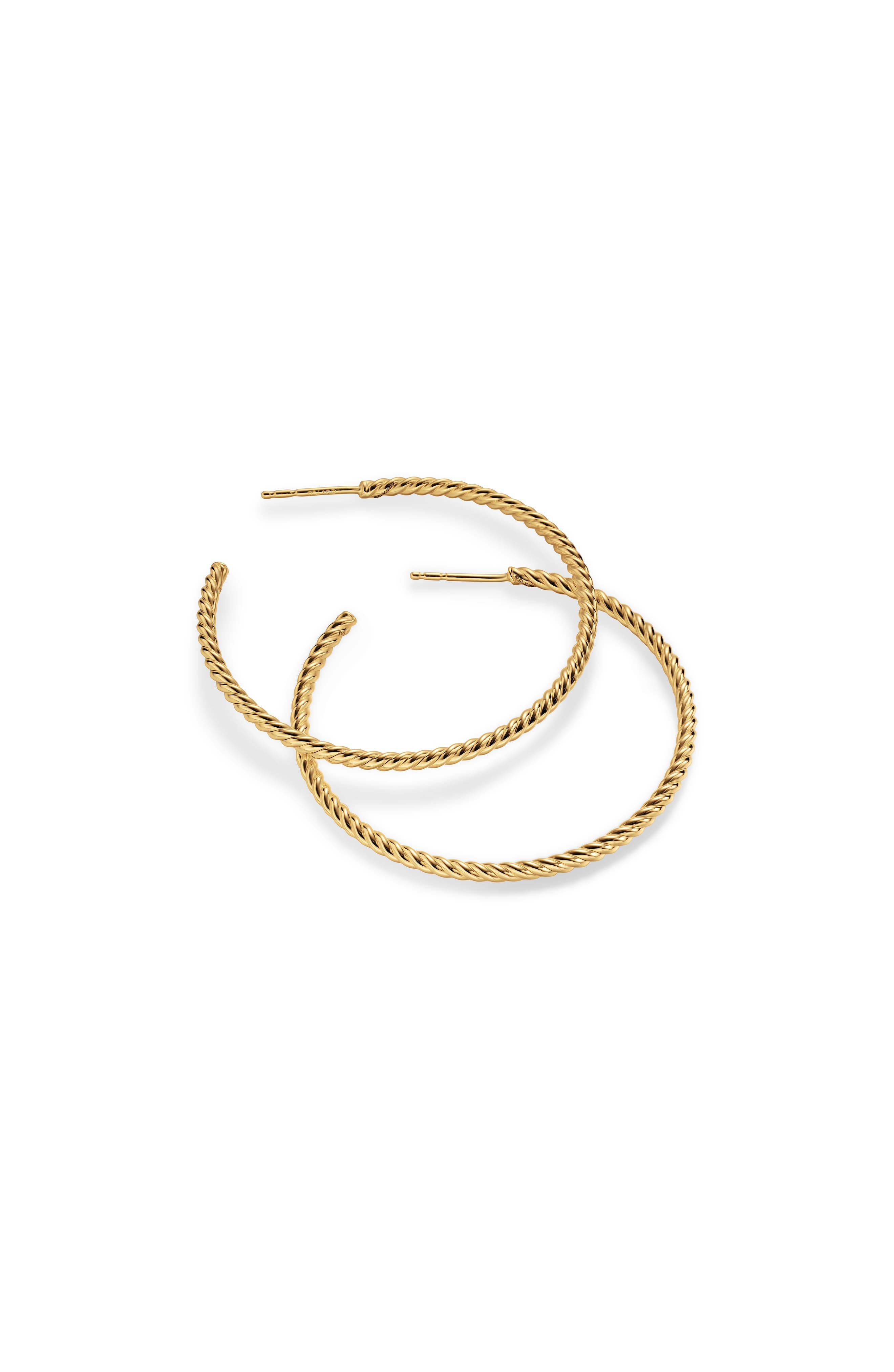David Yurman Cable Hoop Earrings in 18K Yellow Gold, 42.3mm at Nordstrom - 5