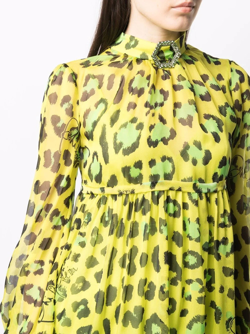 leopard-print 실크 드레스 5