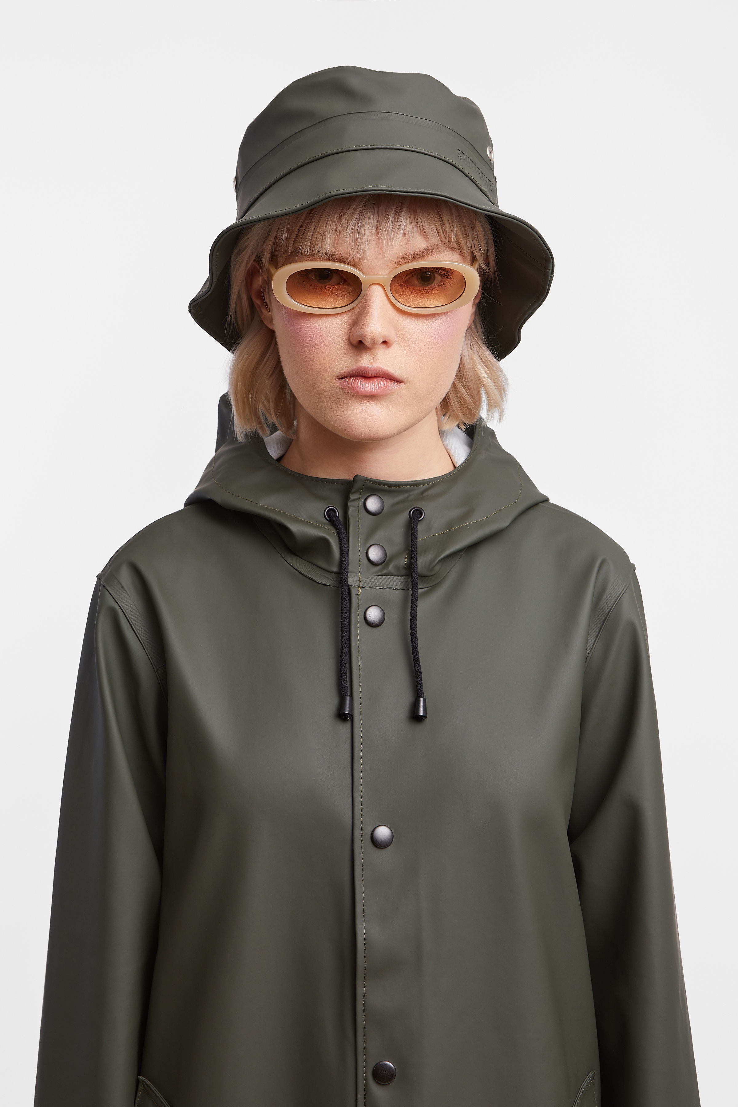 Stockholm Long Print Raincoat Green - 7
