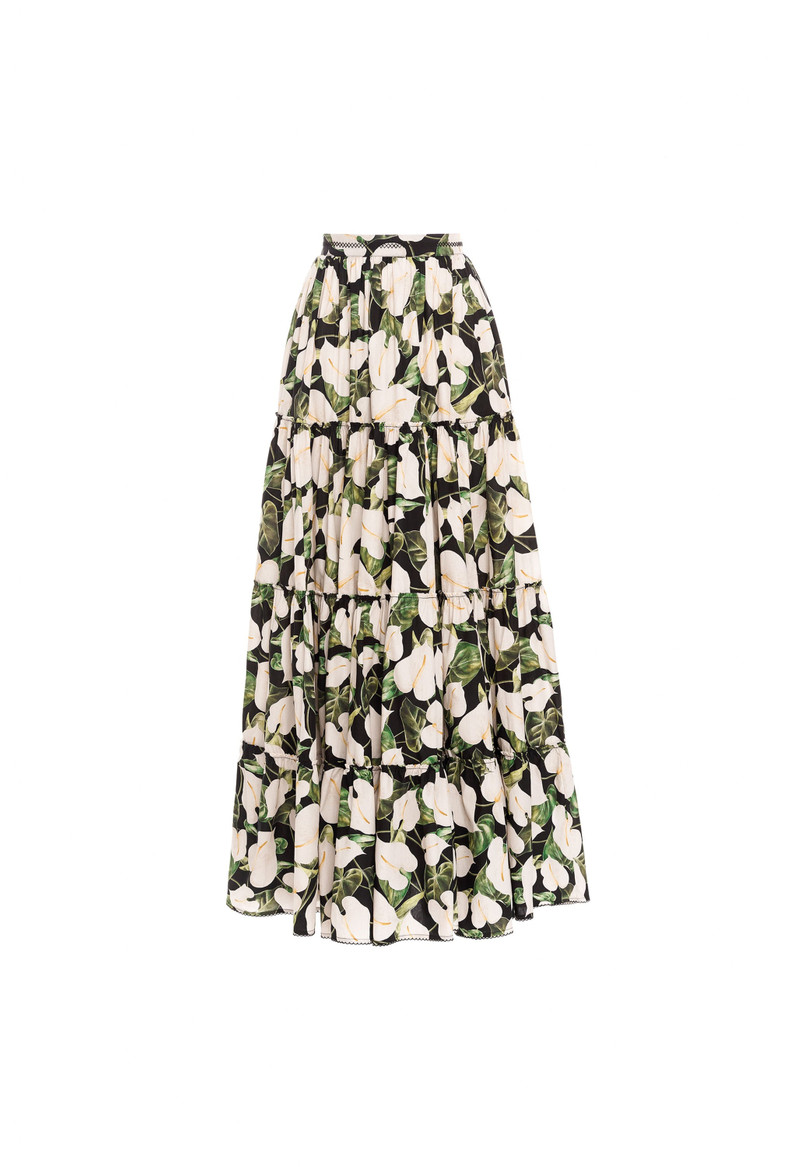Macadamia Anturios Black Maxi Skirt 1