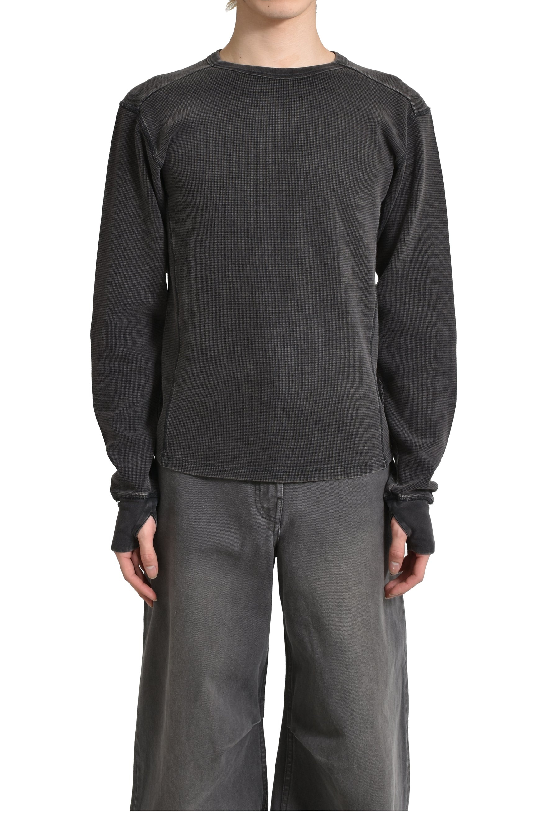トップス entire studios THERMAL LONG SLEEVE SOOT entire studios THERMAL LONG SLEEVE SOOT / WASHED BLK