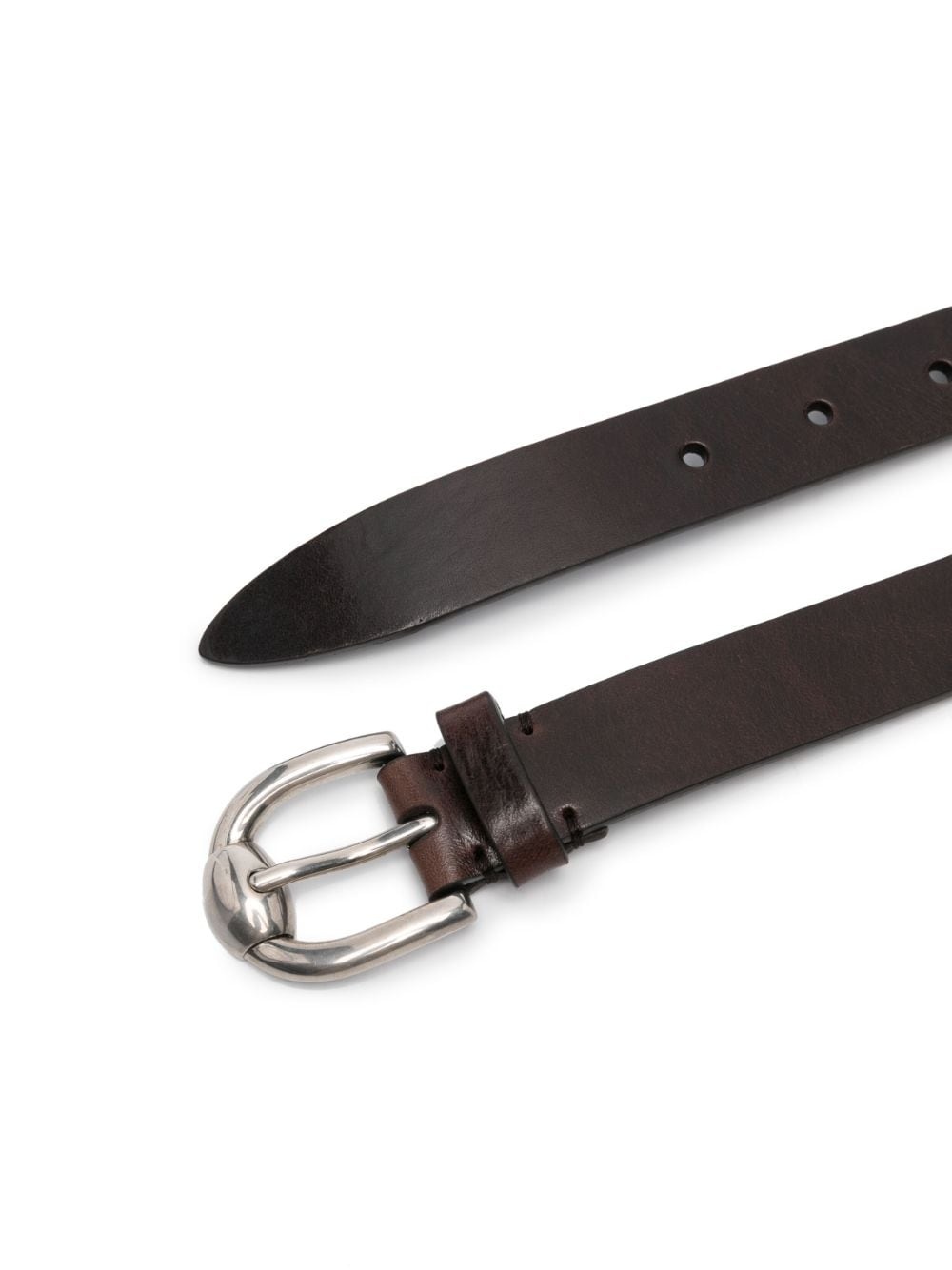 buckle-fastening leather belt - 2