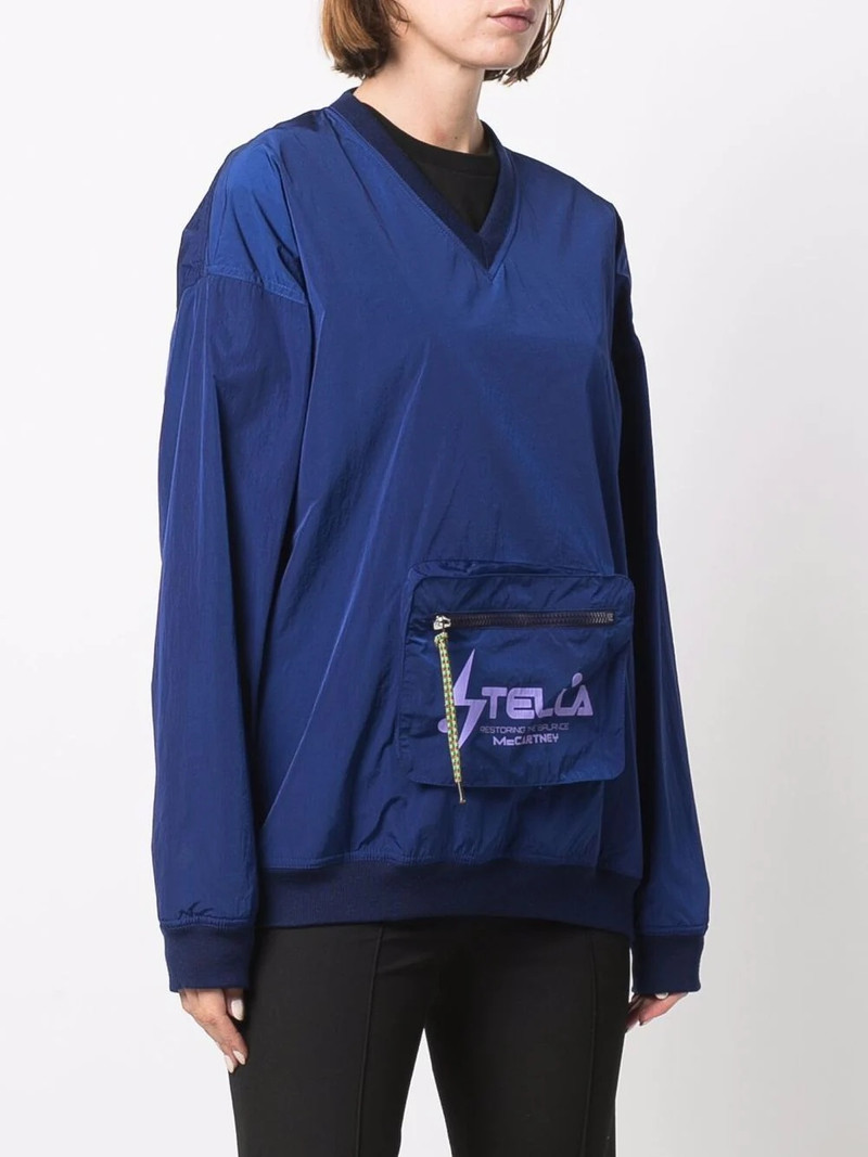 V-neck pouch pocket sweatshirt 3
