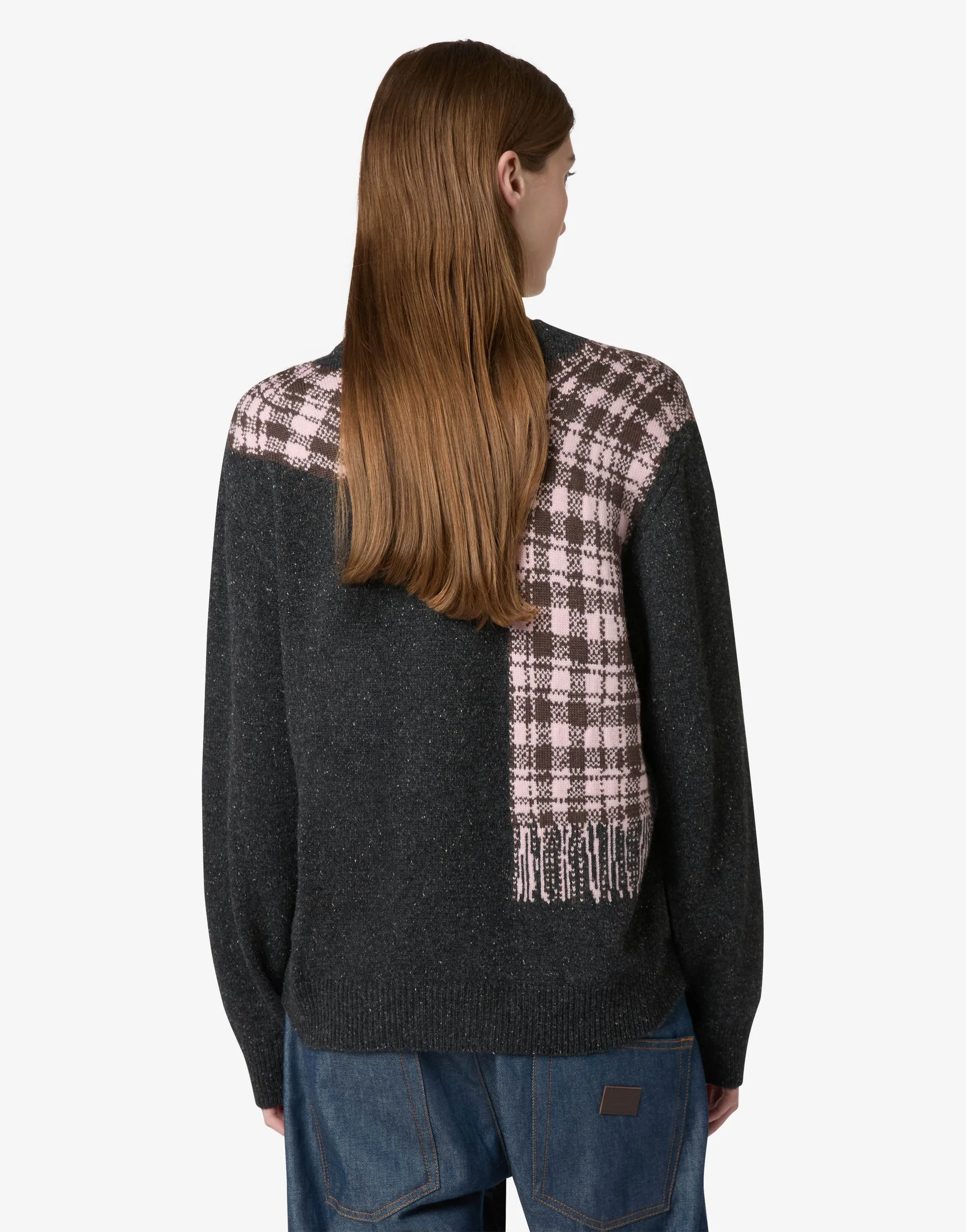 INLAID WOOL-AND-SILK BLEND PULLOVER - 1