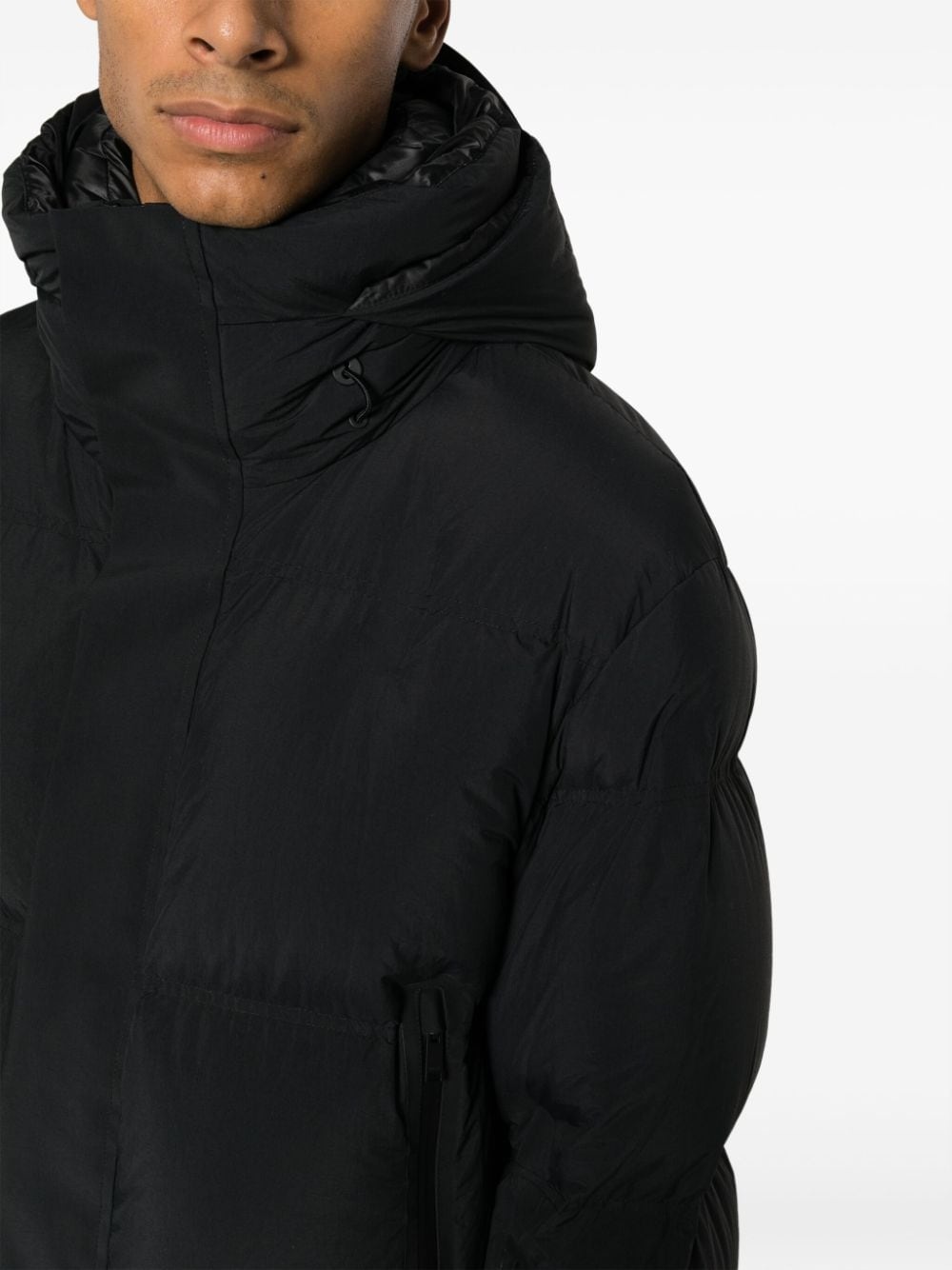 drawstring-hooded padded jacket - 5