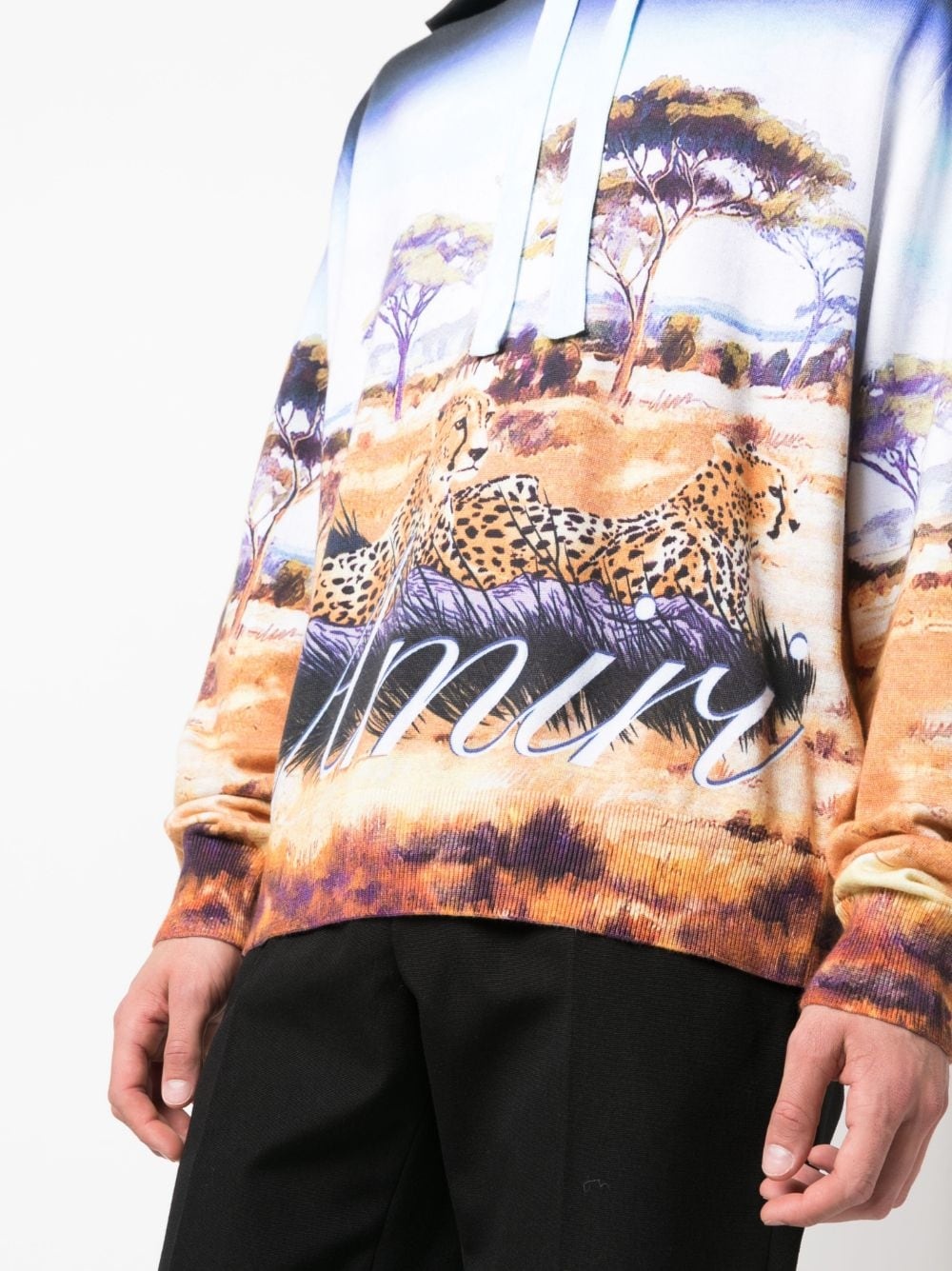 graphic-print cotton hoodie - 5