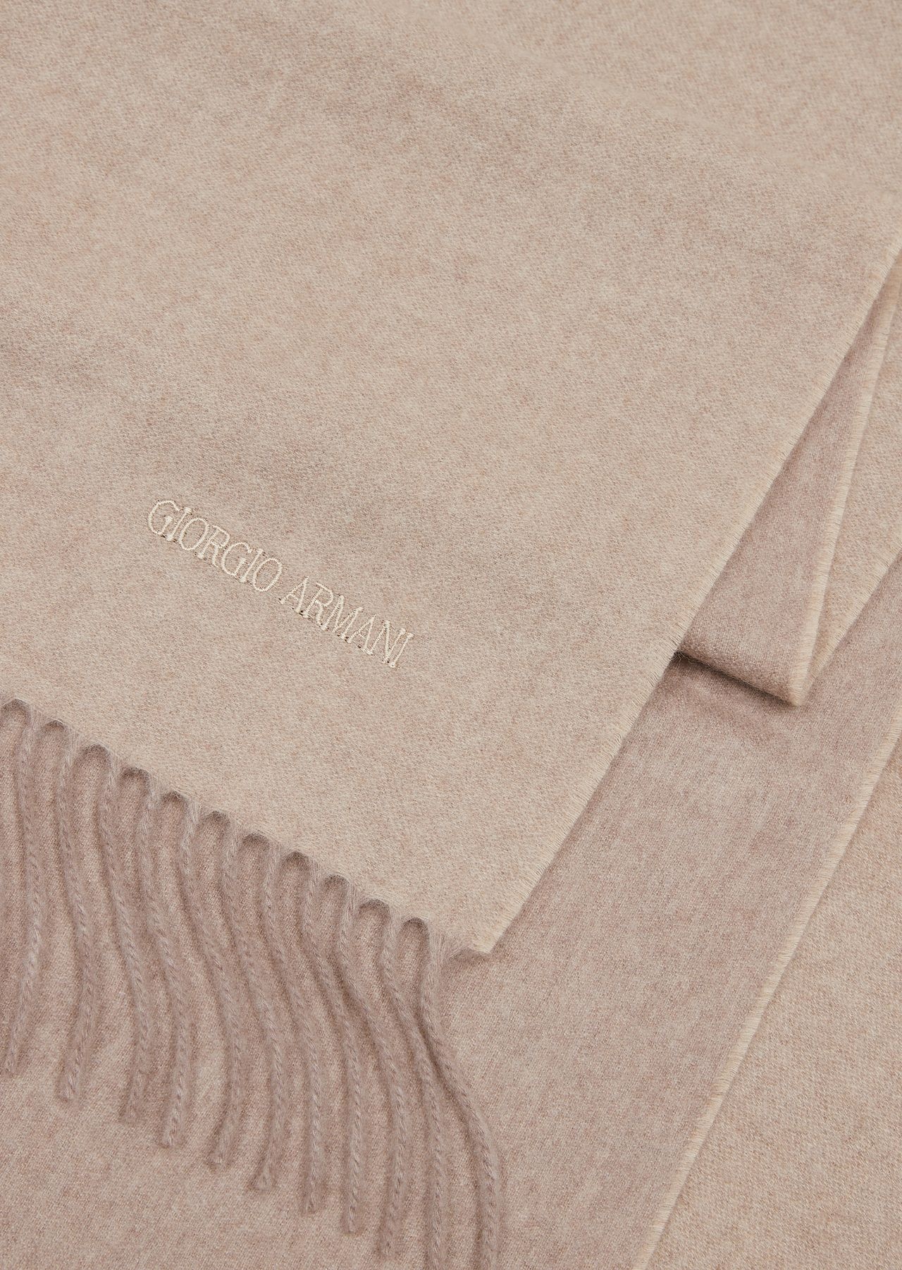 Cashmere scarf with embroidered logo - 2