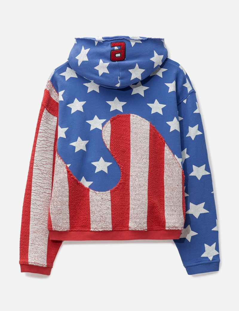 ERL UNISEX STARS AND STRIPES SWIRL HOODIE KNIT outlook