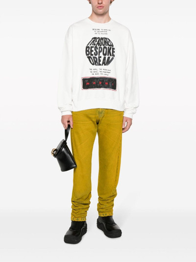 Marni slogan-print cotton sweatshirt outlook