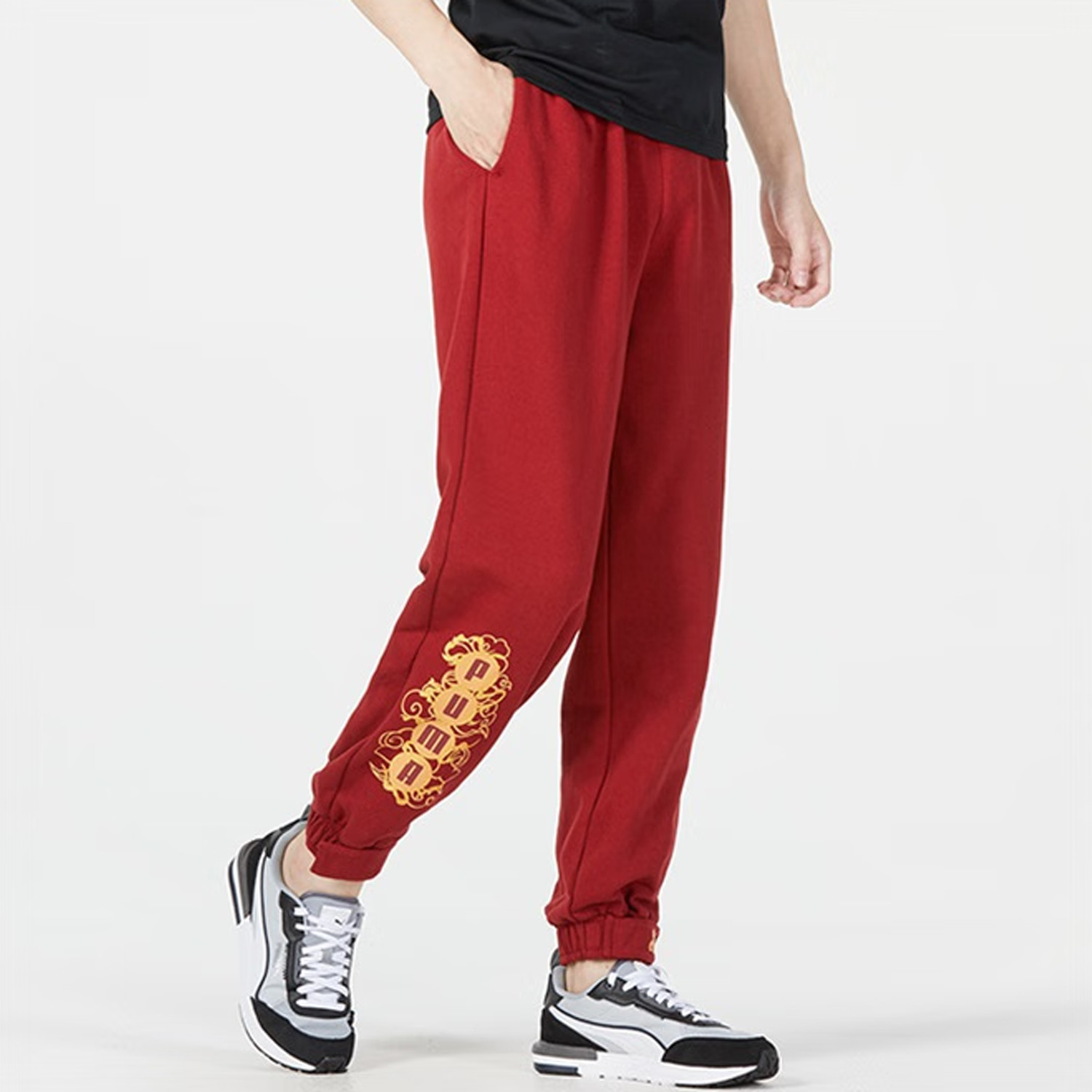 PUMA Das CC Label Knit Pants 'Red' 539912-22 - 3