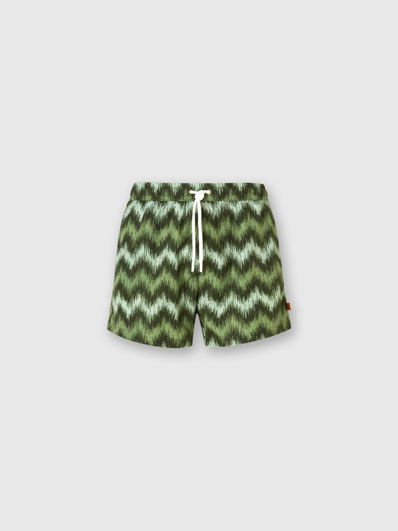 Zig zag printed swim trunks with disturbed frequency 1