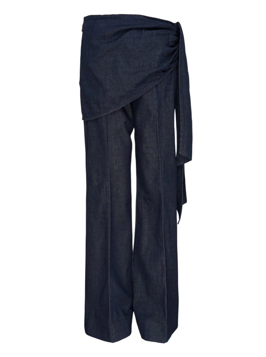 Draped Denim Flare Jeans - 1