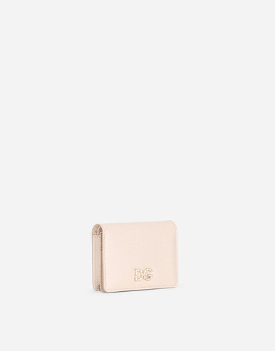 Dolce & Gabbana Small continental wallet in Dauphine calfskin with rhinestone-detailed DG logo outlook