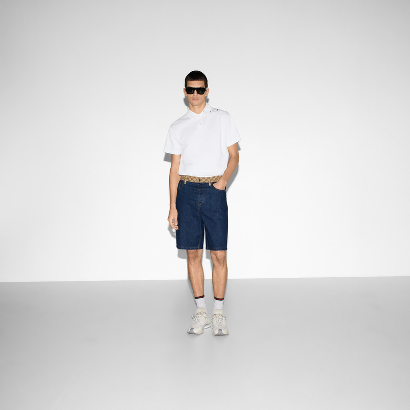 GUCCI Printed cotton polo shirt outlook