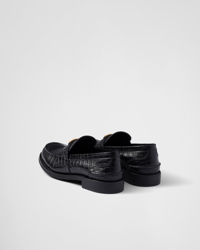Croco-print leather loafers 4