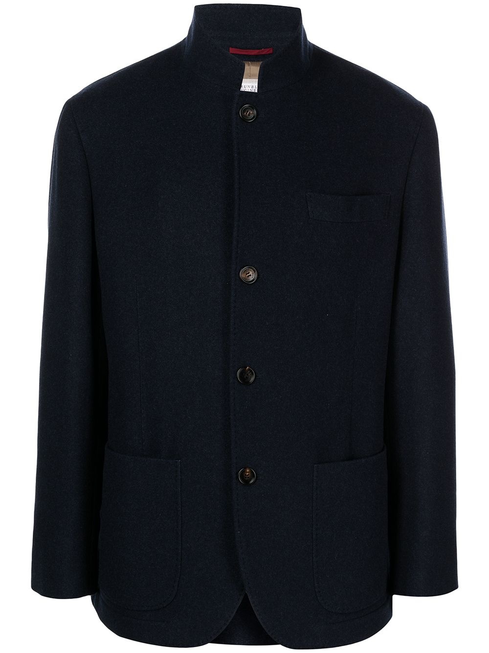 stand-collar cashmere coat - 1