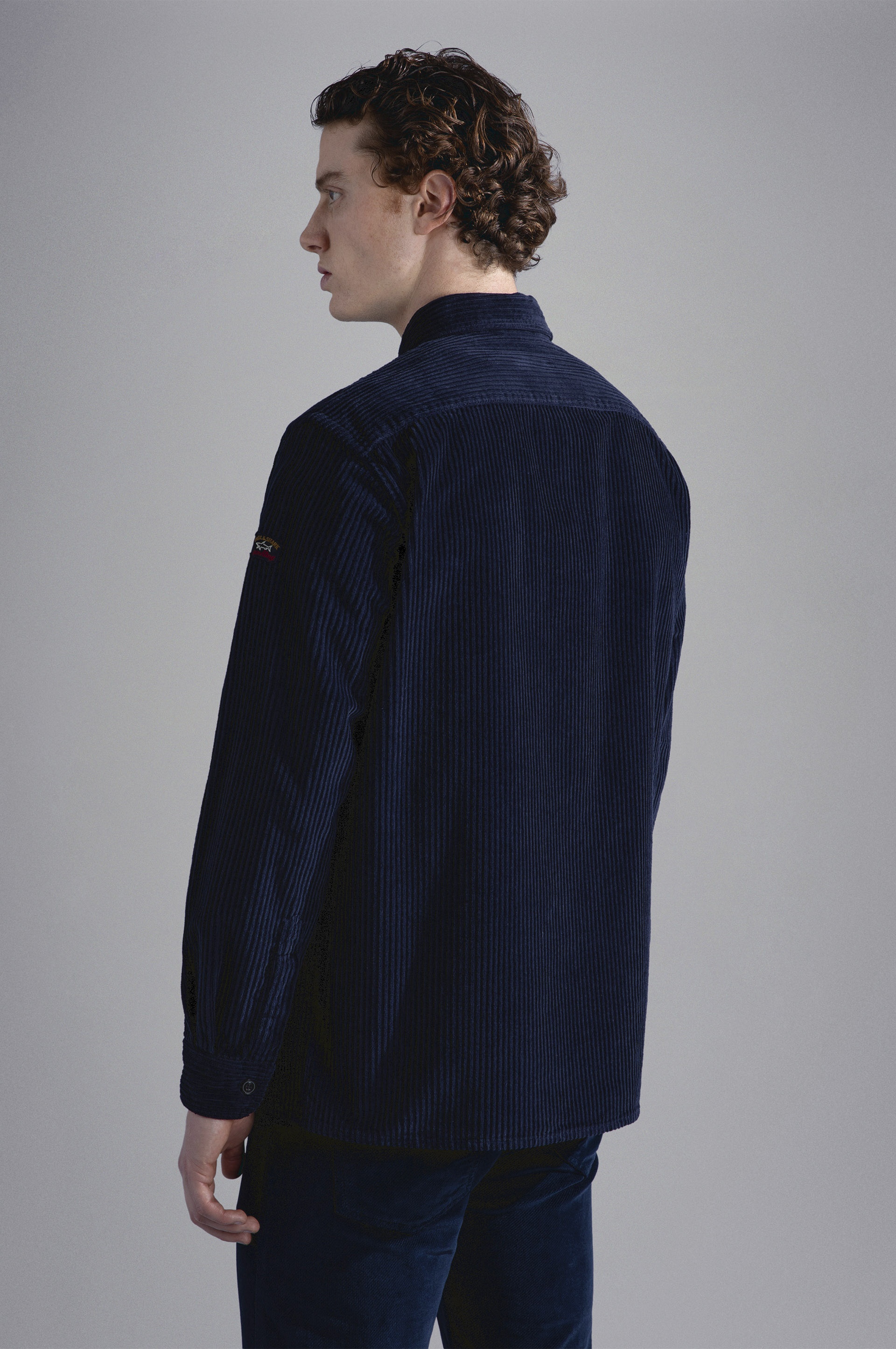 GARMENT DYED COTTON VELVET OVERSHIRT - 3
