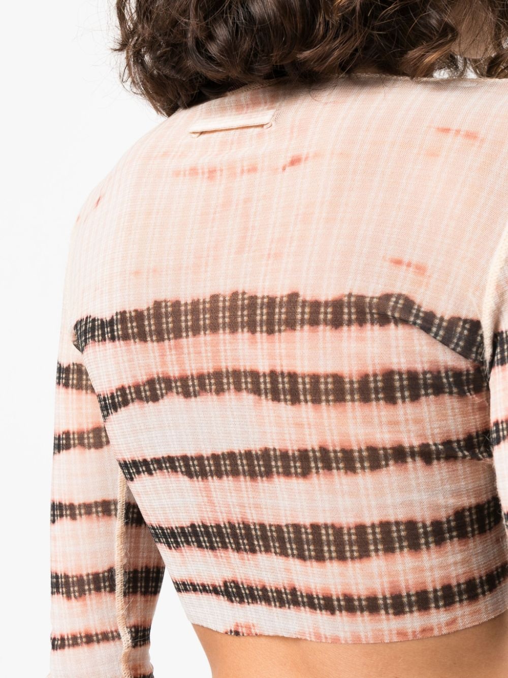 stripe-print crop top - 5