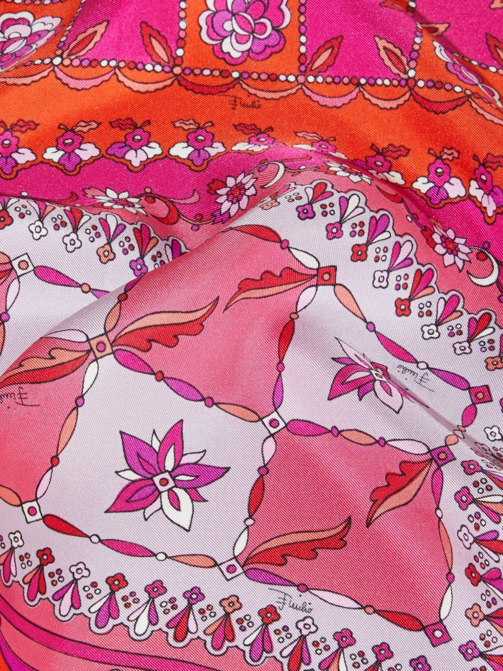 pattern silk scarf - 3
