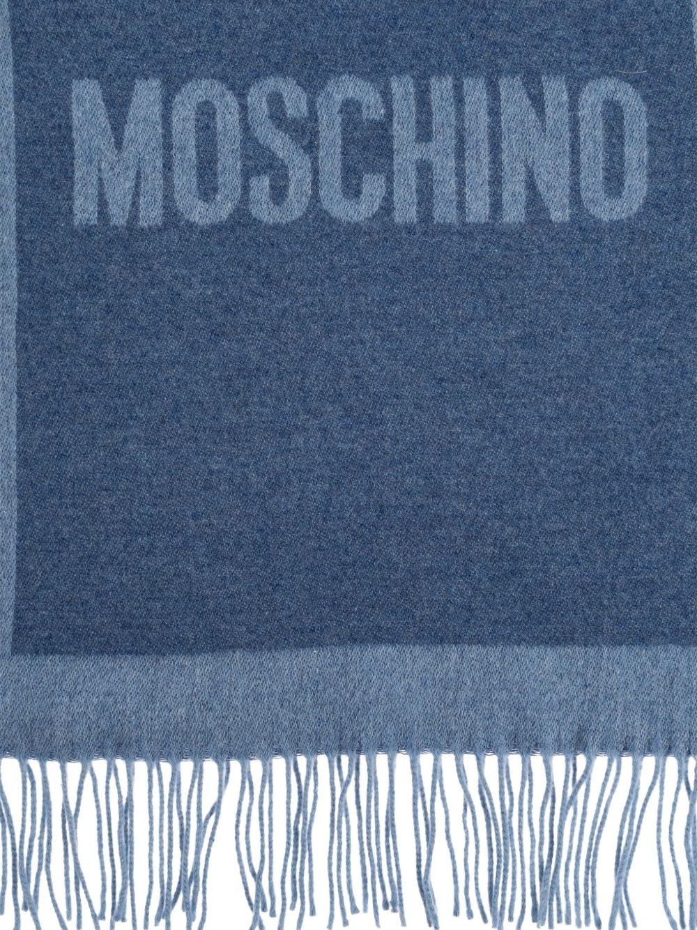 logo-detailed fringed scarf - 2