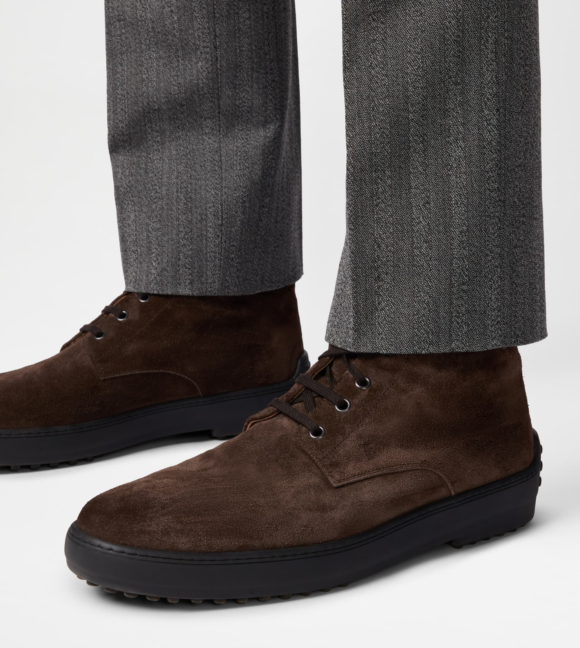 WINTER GOMMINO ANKLE BOOTS IN SUEDE - BROWN - 7