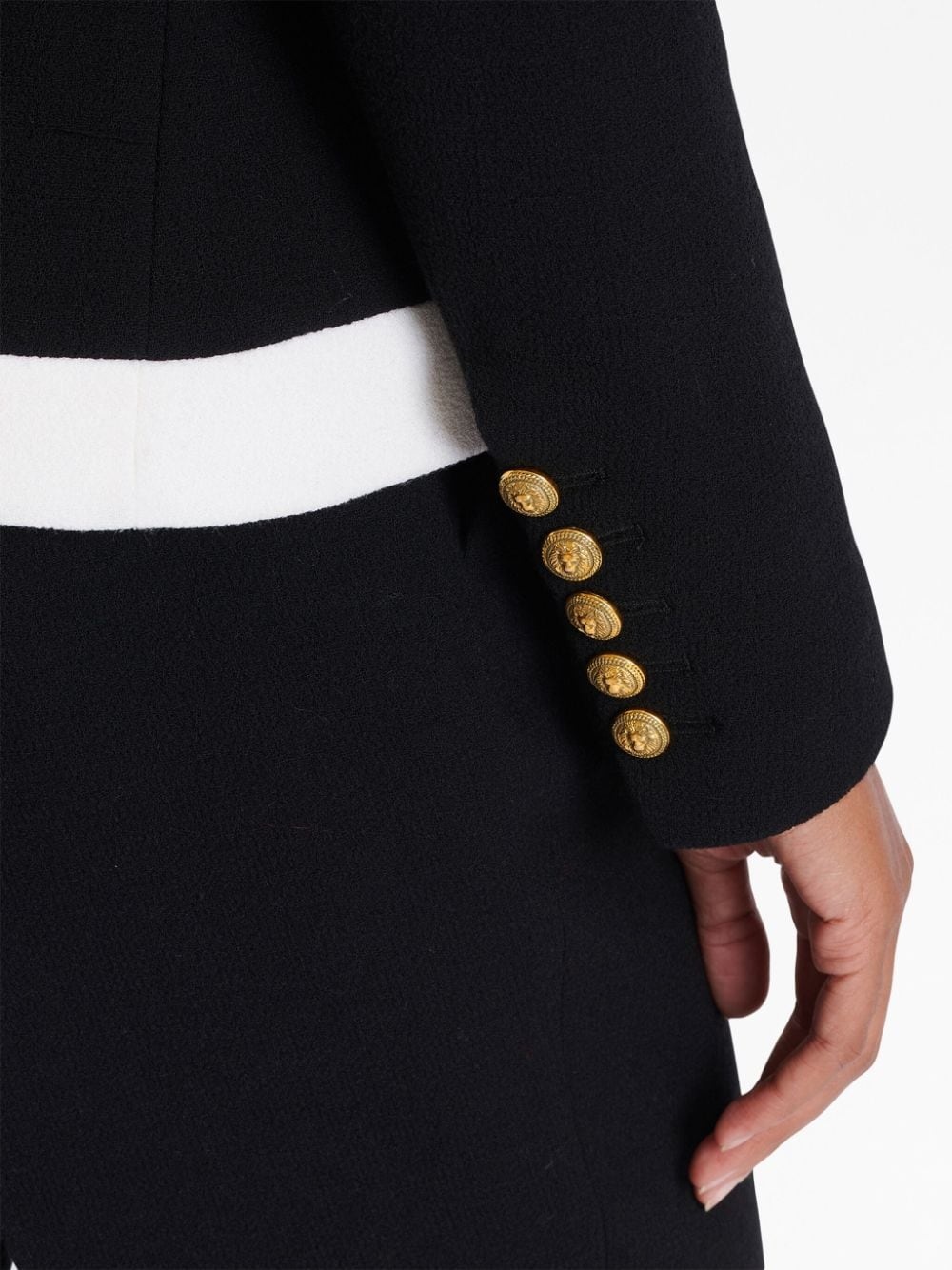 two-tone crepe blazer - 6