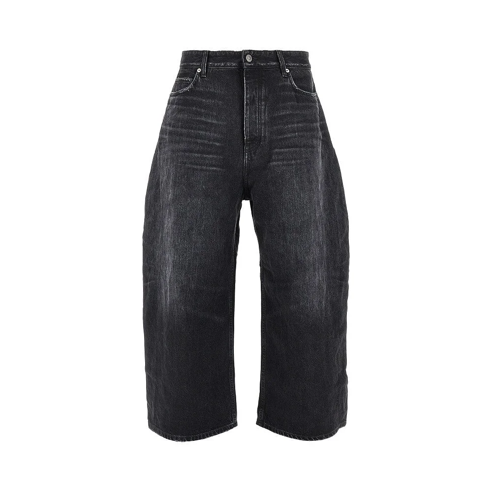 Balenciaga Curved Wide Leg Jeans Black - 1